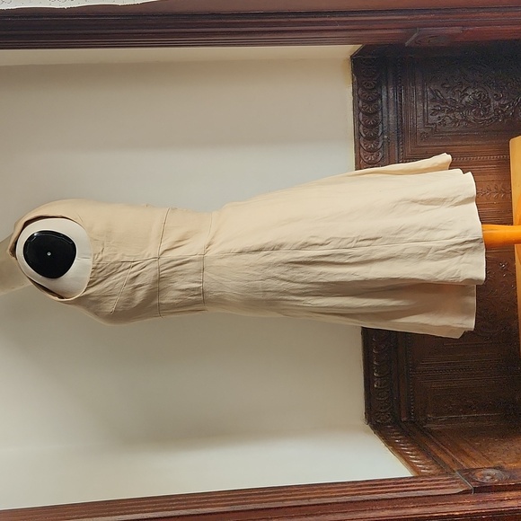 VTG VICTOR VICTORIA Linen Blend Skater Dress sz 8/42 - Picture 3 of 13